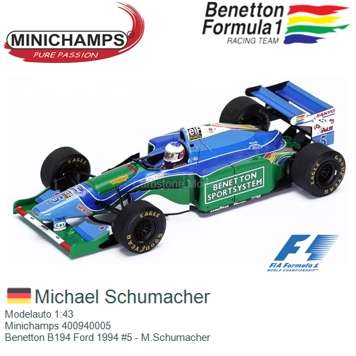 Modelauto 1:43 | Minichamps 400940005 | Benetton B194 Ford 1994 #5