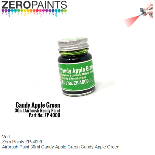 Zero Paints ZP-4009: Paint for airbrush Candy Apple Green Paint 1