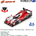 Modelauto 1:18 | Spark 18S697 | Oreca 07 Gibson | WRT 2021 #31 - R.Frijns - F.Habsburg - C.Milesi