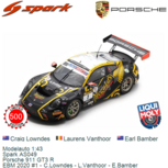 Modelauto 1:43 | Spark AS049 | Porsche 911 GT3 R | EBM 2020 #1 - C.Lowndes - L.Vanthoor - E.Bamber