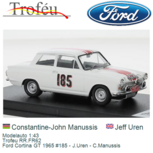 Modelauto 1:43 | Trofeu RR.FR62 | Ford Cortina GT 1965 #185 - J.Uren - C.Manussis