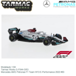 Modelauto 1:64 | Tarmac Works G-F044-GR3 | Mercedes AMG Petronas F1 Team W13 E-Performance 2022 #63