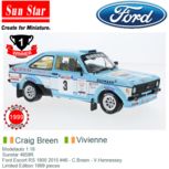 Modelauto 1:18 | Sunstar 4859R | Ford Escort RS 1800 2015 #46 - C.Breen - V.Hennessey