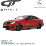 Modelauto 1:18 | GT Spirit GT920 | Mercedes Benz C63 AMG Edition 507 Red 2014