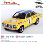 Modelauto 1:43 | Trofeu DSN-66 | Opel Team Sweden Ascona A Group.2 1974 #9 - T.Fall - R.Turkey