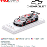 Modelauto 1:43 | TSM TSM430564 | Chevrolet Corvette C8.R | Corvette Racing 2021 #3 - N.Catsburg - A.Garcia - J.Taylor