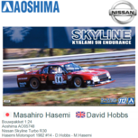 Bouwpakket 1:24 | Aoshima AO05748 | Nissan Skyline Turbo R30 | Hasemi Motorsport 1982 #14 - D.Hobbs - M.Hasemi