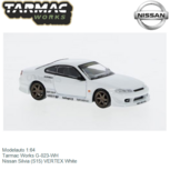 Modelauto 1:64 | Tarmac Works G-023-WH | Nissan Silvia (S15) VERTEX White