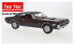 product1:18 | Sunstar 1574 | Mercury Cougar XR7-G Dark Red 1968