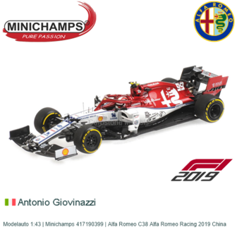 Modelauto 1:43 | Minichamps 417190399 | Alfa Romeo C38 Alfa Romeo Racing 2019 China