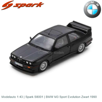 Modelauto 1:43 | Spark S8001 | BMW M3 Sport Evolution Zwart 1990