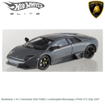 Modelauto 1:43 | Hotwheels Elite P4883 | Lamborghini Murcielago LP640 V12 Grijs 2007