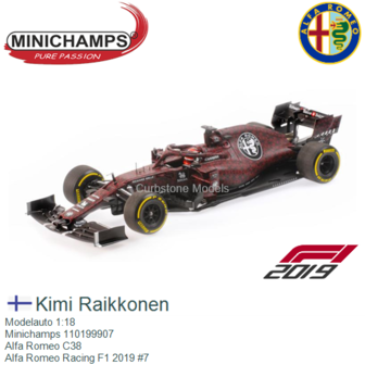 Modelauto 1:18 | Minichamps 110199907 | Alfa Romeo C38 | Alfa Romeo Racing F1 2019 #7