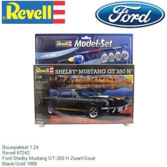 Bouwpakket 1:24 | Revell 67242 | Ford Shelby Mustang GT-350 H Zwart/Goud  | Black/Gold 1968