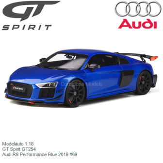 Modelauto 1:18 | GT Spirit GT254 | Audi R8 Performance Blue 2019 #69