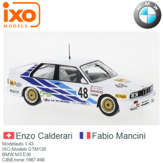 Modelauto 1:43 | IXO-Models GTM130 | BMW M3 E30 | CiBiEmme 1987 #48