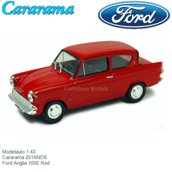Modelauto 1:43 | Cararama 251XND6 | Ford Anglia 105E Red