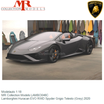 Modelauto 1:18 | MR Collection Models LAMBO046C | Lamborghini Huracan EVO RWD Spyder Grigio Telesto (Grey) 2020