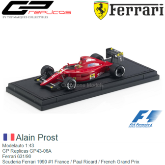 Modelauto 1:43 | GP Replicas GP43-06A | Ferrari 631/90 | Scuderia Ferrari 1990 #1 France / Paul Ricard / French Grand Prix