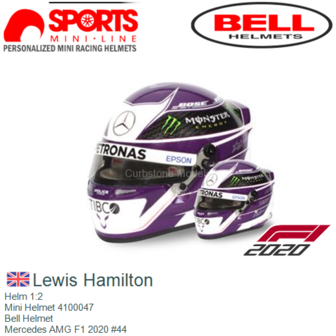 Helm 1:2 | Mini Helmet 4100047 | Bell Helmet | Mercedes AMG F1 2020 #44