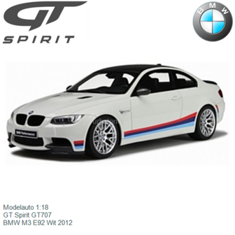 Modelauto 1:18 | GT Spirit GT707 | BMW M3 E92 Wit 2012