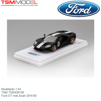 Modelauto 1:43 | TSM TSM430136 | Ford GT mat Zwart 2016 #2