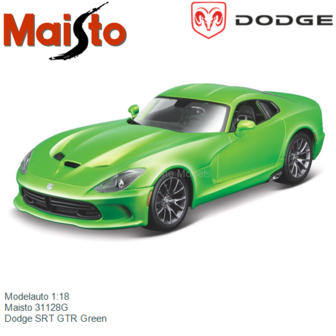 Modelauto 1:18 | Maisto 31128G | Dodge SRT GTR Green