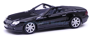 Modelauto 1:43 | Minichamps 66961922 | Mercedes Benz SL Cabrio Zwart 2001