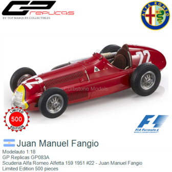 Modelauto 1:18 | GP Replicas GP083A | Scuderia Alfa Romeo Alfetta 159 1951 #22 - Juan Manuel Fangio