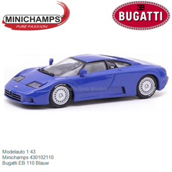 Modelauto 1:43 | Minichamps 430102110 | Bugatti EB 110 Blauw