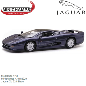 Modelauto 1:43 | Minichamps 430102220 | Jaguar XJ 220 Blauw