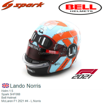 Helm 1:5 | Spark 5HF068 | Bell Helmet | McLaren F1 2021 #4 - L.Norris