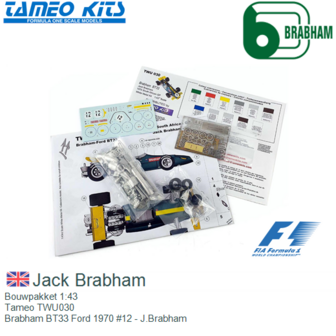 Bouwpakket 1:43 | Tameo TWU030 | Brabham BT33 Ford 1970 #12 - J.Brabham