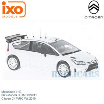 Modelauto 1:43 | IXO-Models IXOMDCS011 | Citro&euml;n C4 WRC Wit 2010