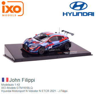 Modelauto 1:43 | IXO-Models GTM161BLQ | Hyundai Motorsport N Veloster N ETCR 2021 - J.Filippi