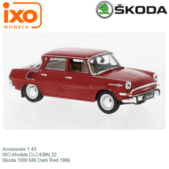 Accessoire 1:43 | IXO-Models CLC439N.22 | Skoda 1000 MB Dark Red 1968