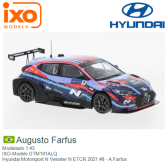 Modelauto 1:43 | IXO-Models GTM161ALQ | Hyundai Motorsport N Veloster N ETCR 2021 #8 - A.Farfus