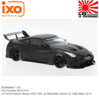Modelauto 1:43 | IXO-Models MOC314 | LB Performance Nissan 35GT-RR LB-Silhouette Works GT Matt Black 2019