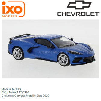 Modelauto 1:43 | IXO-Models MOC316 | Chevrolet Corvette Metallic Blue 2020