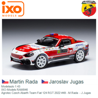 Modelauto 1:43 | IXO-Models RAM846 | Agrotec Czech Abarth Team Fiat 124 RGT 2022 #49 - M.Rada  - J.Jugas 