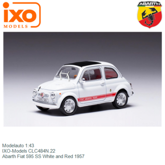 Modelauto 1:43 | IXO-Models CLC484N.22 | Abarth Fiat 595 SS White and Red 1957