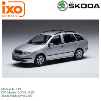 Modelauto 1:43 | IXO-Models CLC471N.22 | Skoda Fabia Silver 2000