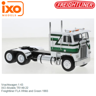 Vrachtwagen 1:43 | IXO-Models TR149.22 | Freightliner FLA White and Green 1993