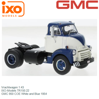 Vrachtwagen 1:43 | IXO-Models TR150.22 | GMC 950 COE White and Blue 1954