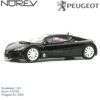 Modelauto 1:43 | Norev 472703 | Peugeot RC 2002