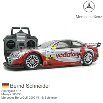Speelgoed 1:14 | Matoys 500630 | Mercedes Benz CLK 2002 #1 - B.Schneider