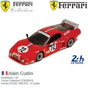 Modelauto 1:43 | Ferrari Collection FCM00016 | Ferrari 512 BB 1982 #72 - A.Cudini