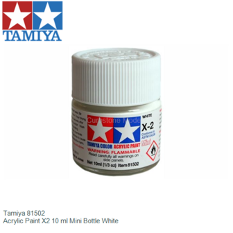  | Tamiya 81502 | Acrylic Paint X2 10 ml Mini Bottle White