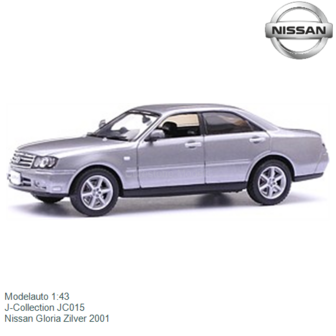Modelauto 1:43 | J-Collection JC015 | Nissan Gloria Zilver 2001