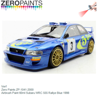 Verf  | Zero Paints ZP-1041-2000 | Airbrush Paint 60ml Subaru WRC 555 Rallye Blue 1998